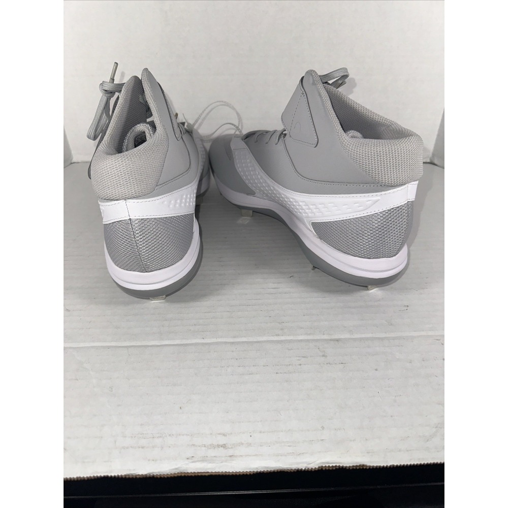 Adidas ICON 8 Mid Baseball Metal Cleats Men's 14 Gray White Silver IG7114 NWT - Picture 3 of 7